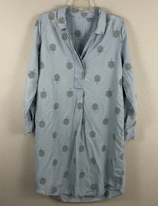 Soft Surroundings M Paisley Park Peacock Feather Embroidered Tunic Shirt Dress - Picture 1 of 6