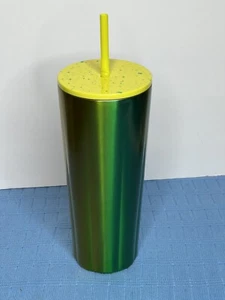 Vaso Starbucks 2022 24 oz verde amarillo acero inoxidable - Imagen 1 de 8