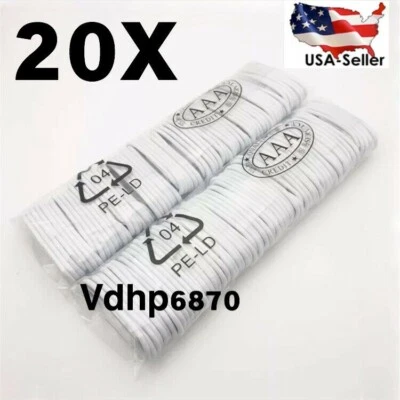 LOTE 20 Pack X Cable Cargador de Datos USB de 3FT para iPhone 8/9/10/11/12/13/14 Foto 1 de 4