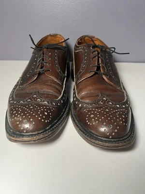 Thom McAn Bootmaster Long Wingtip Full Grain Brown Leather Men's Derby US 9.5 D - Image 1 of 4
