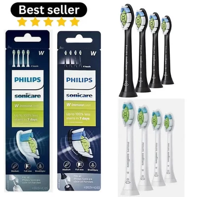 Neu 4/8er Pack - Philips Sonicare W Diamond Clean - Elektrische Zahnbürstenköpfe UK