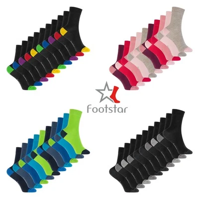 10 Pairs of Children's Cotton Socks with contrasting heel and toe - Image 1 of 4