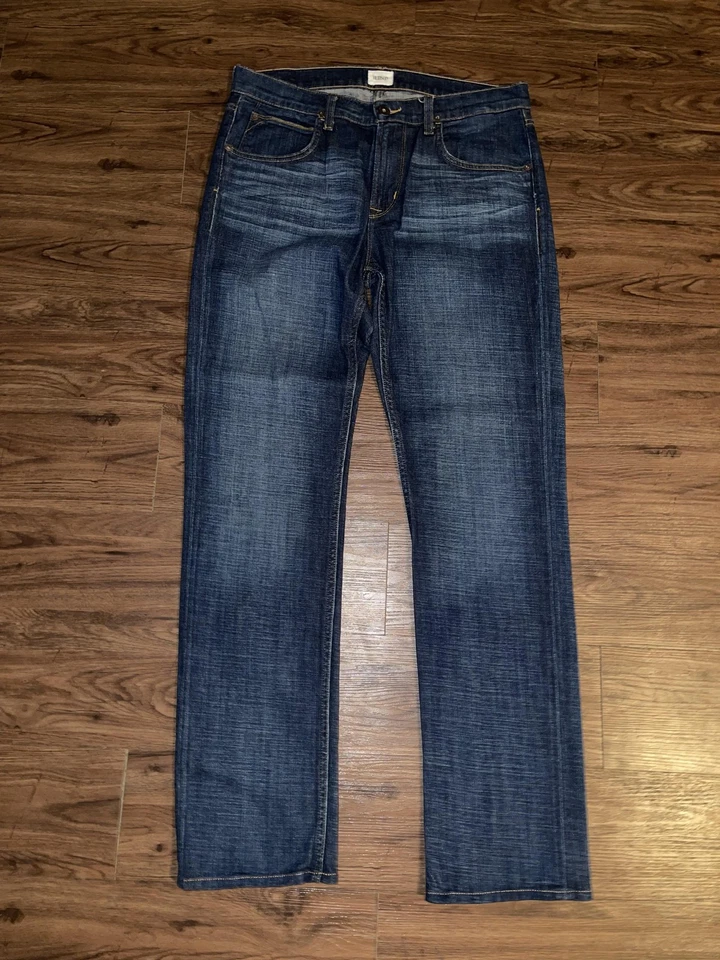 Hudson Jeans Mens 34 Blue Denim Straight Leg Stretch Medium Wash Five Pocket - Image 1 of 4