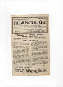 Fulham v Nottingham Forest 1945/46- 4 Page Football League South - Picture 1 of 1