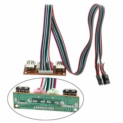 Dual USB 2.0 Anschlüsse PC Computer Gehäuse Frontplatte USB Audio Port Mikrofon Kopfhörer Kabel - Bild 1 von 2