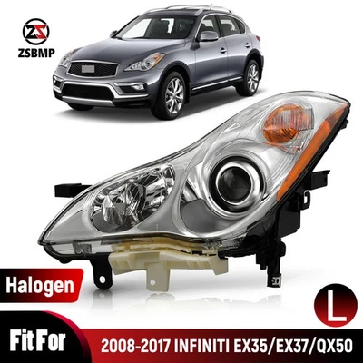 For 2008-2012 Infiniti EX35  2014-17 QX50 Halogen Headlight Left Driver Side — 第 1/4 张图片