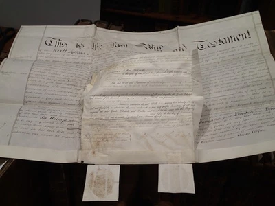 (AF) 1846 Probate document vellum Lovell Squires Hinxsworth Hertford - Image 1 of 4