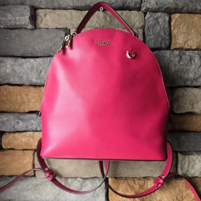Mochila KATE SPADE Sylvia Mediana de Cuero Grano Cruzado Rosa Fushia Foto 1 de 4