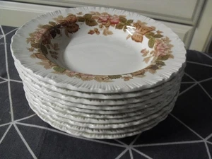 JUEGO DE 10 CUENCOS WEDGWOOD WILDBRIAR ROSE 8" NOS - Imagen 1 de 5