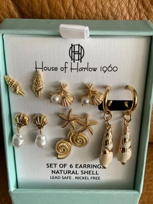 JUEGO DE 6 HOUSE OF HARLOW CAJA FUERTE DE PLOMO NATURAL TEMÁTICA MAR NUEVO EN CAJA Foto 1 de 4