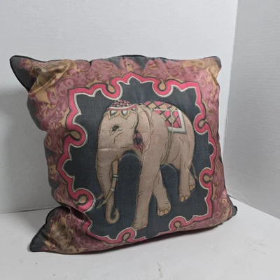 Jim Thompson Vintage Pillow Thai Elephant Silk Case w/ Original Insert 15" VTG - Image 1 of 4