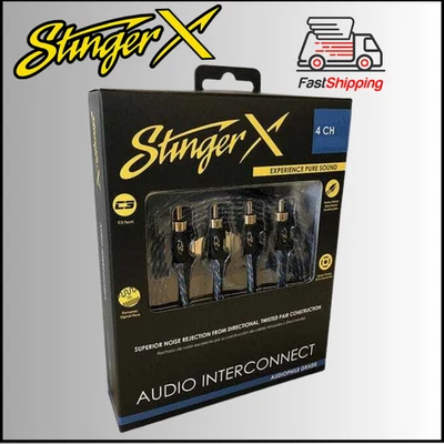 Stinger XI1417 / X1 SERIES - 4 CHANNEL RCA INTERCONNECT CABLES - 17 FT   *NEW* - Image 1 of 3