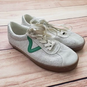 Vans Shoes Womens Size 6.5 White Green Leather Suede OG Style 36 Gum Sole Skate - Picture 1 of 11