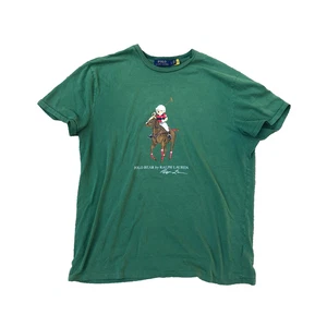 POLO RALPH LAUREN Polo Bear T Shirt Men's LG Green Short Sleeve Crew Top - Picture 1 of 11