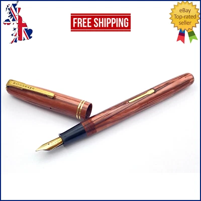 PLUMA ESTILOGRÁFICA WATERMAN 503 VINTAGE ROSA PERLA ELÁSTICA ORO 14K MEDIANA NUEVA EN CAJA INGLATERRA Foto 1 de 4