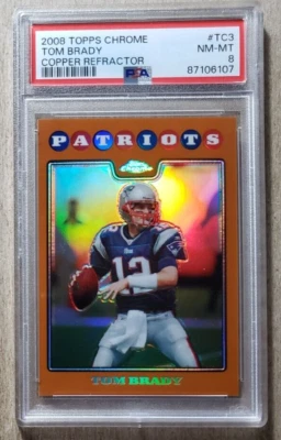 2008 Topps Chrome Copper Refractor Tom Brady /425 PSA 8 Patriots #TC3 - Image 1 of 2
