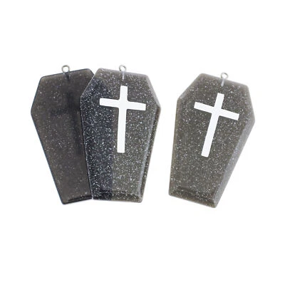 Dije de resina cruz ataúd negro - K509 Foto 1 de 3