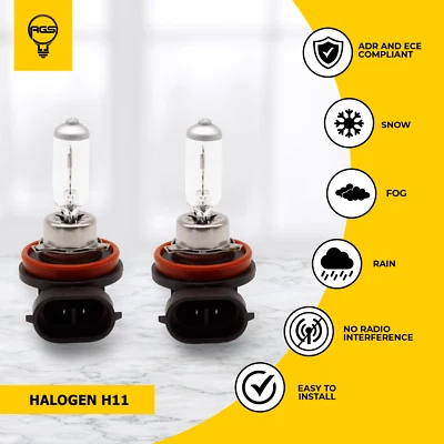 2X AGS Halogen H11 12V Headlight Globe - Image 1 of 4