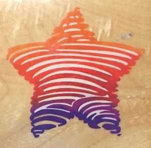 1994 Stampendous Wood Mounted Rubber Stamp - Bold Star Stripe - Q011