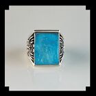 Navajo Style Sterling and Blue Ridge Turquoise Men's Ring Size 12 1/2