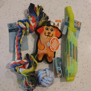 Dog Toys Aggressive Chewer Puppy Chew Teething Rope Tug Squeak Ball Tough Pack - Picture 1 of 7