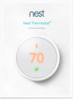 Sealed! Google / Nest T4000ES, Thermostat E Smart WIFI Learn Thermostat White * - Image 1 of 4