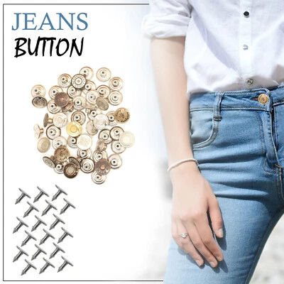 50pcs Jeans Button 17mm Denim Replacement with DIY Jacket and Coat Trousers - Image 1 of 4