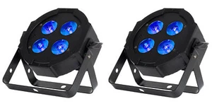 2 American DJ Eliminator Lighting Mega Hex L Par RGBLA+UV LED Wash Lights+Remote - Picture 1 of 12