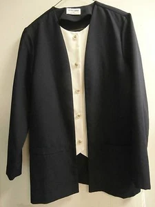 NWT Alfred Dunner Jacket 12 WITH ATTACHED VEST NAVY #102 - Picture 1 of 3
