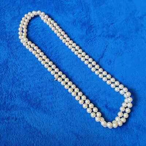 Chico's Faux Pearl White Chunky Long Continuous Strand Glam Necklace - Picture 1 of 5