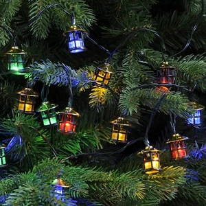 Vintage Christmas Tree Lights - 50 x Multicolour Victorian Lanterns - Picture 1 of 4
