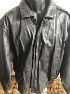 Shaikh Leather Craft SLC Leather Jacket Black XL Classic Fit 👍 Polyester Lining - Picture 1 of 7