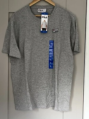 Mens Fila Short Sleeve T-Shirt Grey Crew Neck Cotton Large - Image 1 of 4