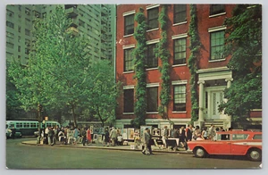 Greenwich Village New York City Street View Old Car Restaurant Espresso Postcard - Picture 1 of 5