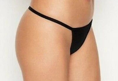 Victoria's Secret очень сексуальный черный бархат V-струнные стринги трусики размер S мягкий новый с Ярлыками - Изображение 1 из 2