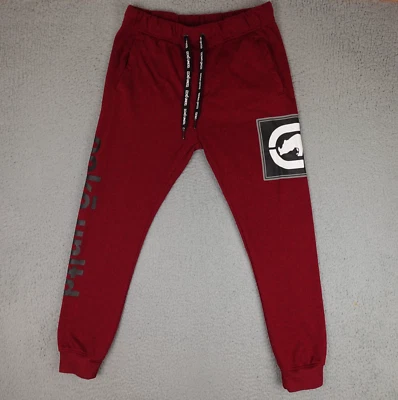 Pantalones deportivos Ecko Unltd para hombre XL rojos con logotipo deletreado polar hip hop Y2K Foto 1 de 4