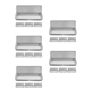 5 Pieces Federmäppchen Aus Weißblech Stiftebox Metall Student - Bild 1 von 12