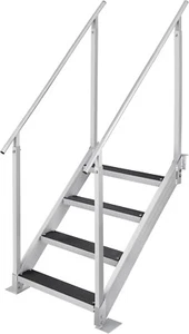 Aluminum Dock Ladder 4 Steps 30-37 in. Height Adjustable Boat Dock Ladder - Picture 1 of 9
