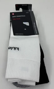 Paquete de 3 Lululemon Essentials Daily Stride Crew blanco gris negro para hombre XL 12,5-14 - Imagen 1 de 4
