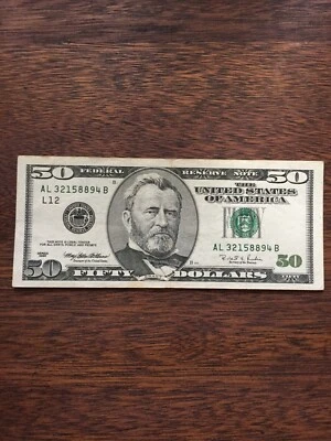 1996 50 DOLLAR BILL-FEDERAL RESERVE NOTE-SAN FRANCISCO DISTRICT L/12 #1 - Image 1 of 4