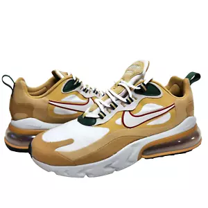 NIKE Air Max 270 React Reggae Sz 9.5 Club Gold/Flat Gold/Wheat/Bone AO4971-700 - Picture 1 of 13