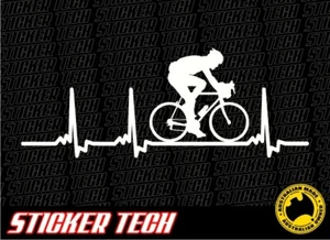 HEART BEATS FOR CYCLING PULSE STICKER DECAL SUITS BICYCLE TREK GIANT BIKE RIDE  - Picture 1 of 2