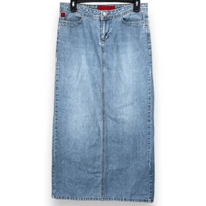 Vintage Bongo Denim Skirt 5 Women’s High Rise Pencil Midi Slit y2k 90s 2 4 Blue - Picture 1 of 12