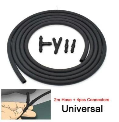 6.5ft Wiper Washer Hose Pipe+Connectors For Windscreen Washers Jet Pump Nozzles - Image 1 of 4