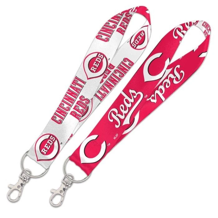 CINCINNATI REDS WRISTLET LANYARD KEY CHAIN 1" WIDTH 8" LENGTH W/ METAL CLASP - Image 1 of 1