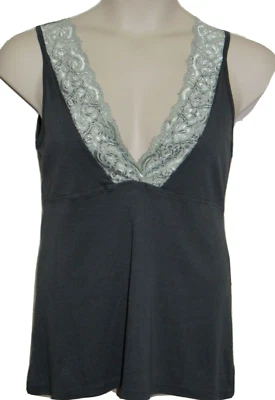 Camiseta sin mangas Babydoll Michael Stars Maternidad Encaje Top Cami Mujer Pequeña Gris NUEVO Foto 1 de 4