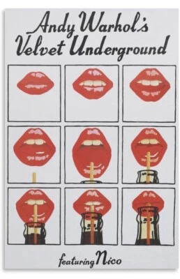 Andy Warhol's Velvet Underground Feat Nico Lips 苏打水 16.75x24.5 帆布海报 — 第 1/3 张图片