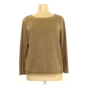 NUOVO MAGLIONE MAGLIA PULLOVER LANE BRYANT ORO SCURO SCINTILLANTE METALLIZZATO BUSTO 48" - Foto 1 di 5
