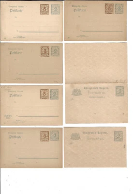 Germany: Bayern: 1885; Postal Stationery 12 differents, Set 2pf Mint+used EBA049 - Image 1 of 2