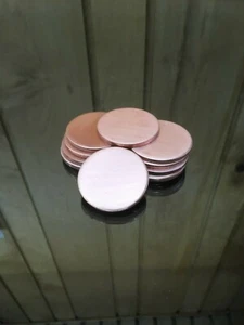 Copper Disk Circle Blanks 1-1/2" Diameter 1/8'' Thick 10 Pieces Disc Discs Disks - Picture 1 of 5